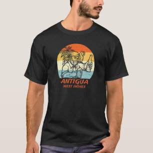 Antigua West-Indië Vintage Piraat & Papegaai Vakan T-shirt