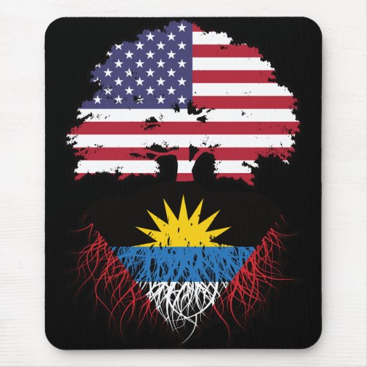 Antiguan American USA Tree Roots Flag Muismat (Voorkant)