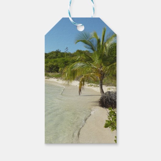 Antiguan Beach Mooi tropisch landschap Cadeaulabel (Voorkant)