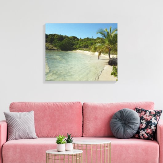 Antiguan Beach Mooi tropisch landschap Canvas Afdruk (Insitu (Woonkamer))