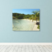 Antiguan Beach Mooi tropisch landschap Canvas Afdruk (Insitu (Houten vloer))