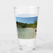 Antiguan Beach Mooi tropisch landschap Glas (Achterkant)