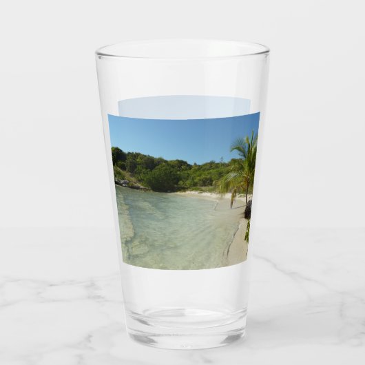 Antiguan Beach Mooi tropisch landschap Glas (Achterkant)