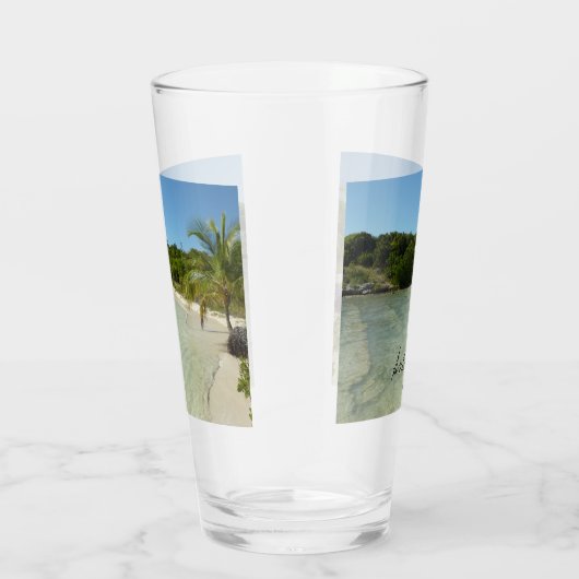 Antiguan Beach Mooi tropisch landschap Glas (Rechts)