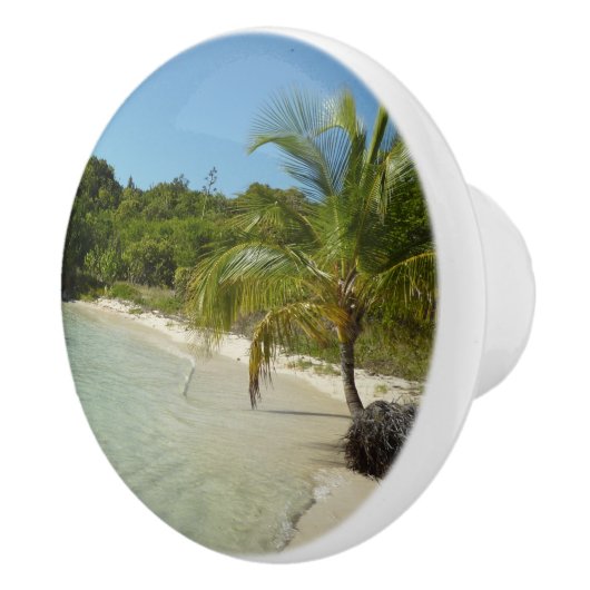 Antiguan Beach Mooi tropisch landschap Keramische Knop (Rechts)