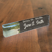 Antiguan Beach Mooi tropisch landschap Naambordje (Zijkant)