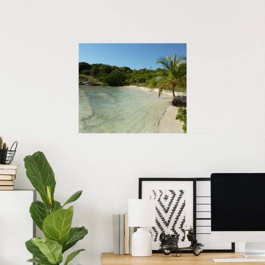 Antiguan Beach Mooi tropisch landschap Poster (Thuiskantoor)