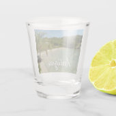 Antiguan Beach Mooi tropisch landschap Shot Glas (Achterkant)