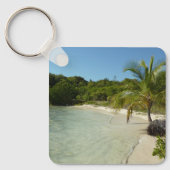 Antiguan Beach Mooi tropisch landschap Sleutelhanger (Voorkant)