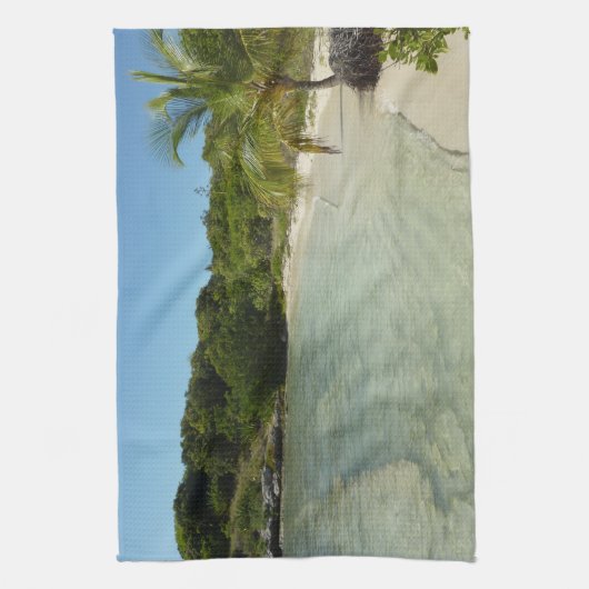 Antiguan Beach Mooi tropisch landschap Theedoek (Verticaal)