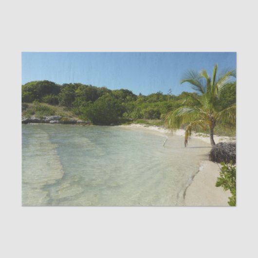 Antiguan Beach Mooi tropisch landschap Tissuepapier (Voorkant)