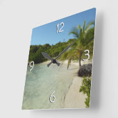 Antiguan Beach Mooi tropisch landschap Vierkante Klok (Hoek)