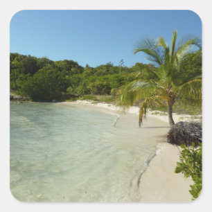 Antiguan Beach Mooi tropisch landschap Vierkante Sticker
