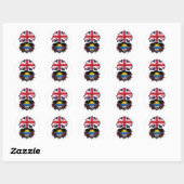 Antiguan British UK Tree Roots Flag Ronde Sticker (Vel)