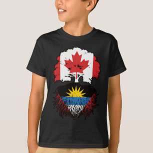 Antiguan Canadian Canada Tree Roots Flag T-shirt