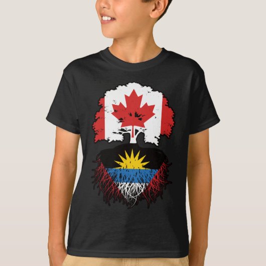 Antiguan Canadian Canada Tree Roots Flag T-shirt (Voorkant)