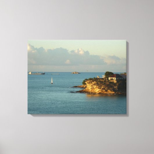 Antiguan Coast Beauful Island Seascape Canvas Afdruk (Voorkant)