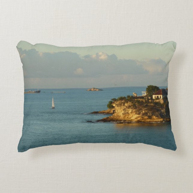 Antiguan Coast Beauful Island Seascape Decoratief Kussen (Voorkant)