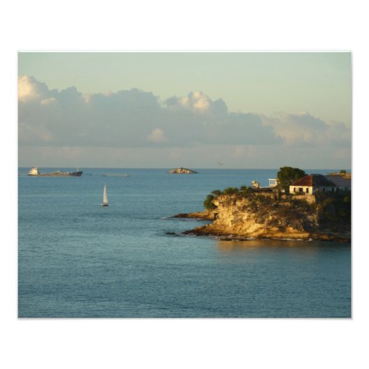 Antiguan Coast Beauful Island Seascape Foto Afdruk (Voorkant)