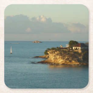 Antiguan Coast Beauful Island Seascape Kartonnen Onderzetters