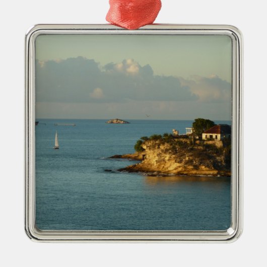 Antiguan Coast Beauful Island Seascape Metalen Ornament (Voorkant)