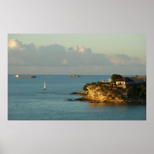 Antiguan Coast Beauful Island Seascape Poster (Voorkant)