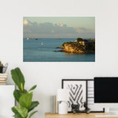 Antiguan Coast Beauful Island Seascape Poster (Thuiskantoor)