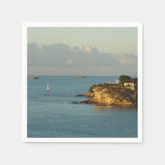 Antiguan Coast Beauful Island Seascape Servet (Voorkant)