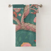 Antiguan Racer Slang Pastel Kleurrijk Patroon Bad Handdoek (Insitu)