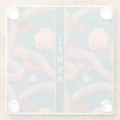 Antiguan Racer Slang Pastel Kleurrijk Patroon Glazen Onderzetter (Achterkant)