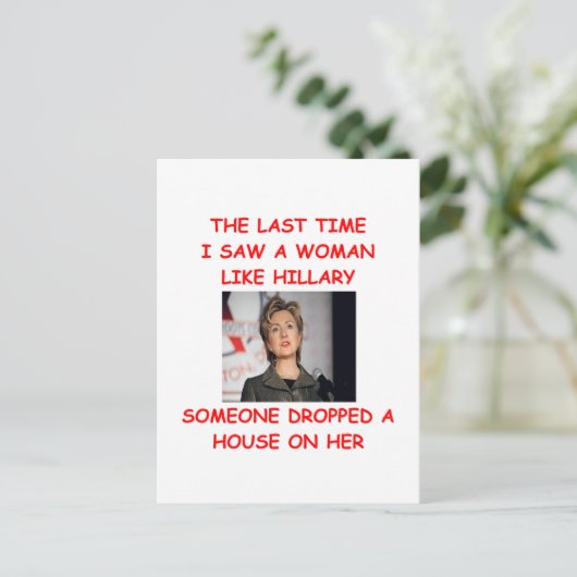 antihillary clinton briefkaart (Staand voorkant)