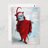 Antikamnia Calendar Skeleton Devil Briefkaart (Voorkant / Achterkant)