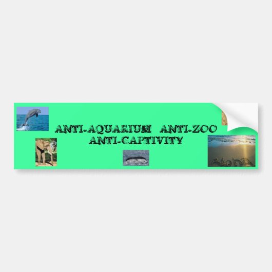 ANTIKAPING VOOR WILDE DIEREN BUMPERSTICKER (Voorkant)