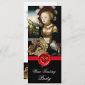 ANTIKE DRUIVENWIJNPROEVERIJ FEest WAX ZEGEL Kaart (Voorkant / Achterkant)