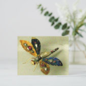 ANTIKE GOUDEN LIBELLE SIERADEN MET EDELSTENEN POST BRIEFKAART (Staand voorkant)