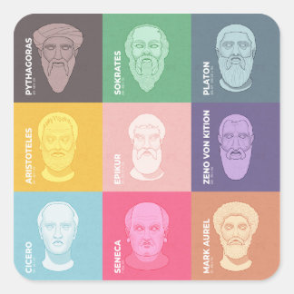 Antike Philosophen Vierkante Sticker