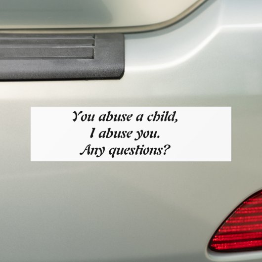 Antikindermisbruik Bumpersticker (Op auto)