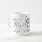Antikythera Mechanism Drawing Coffee Mok (Voorkant links)