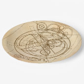 Antikythera Mechanism Tekening Papieren Bordje (Gekanteld)