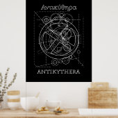 Antikythera Mechanism Tekening Poster (Keuken)
