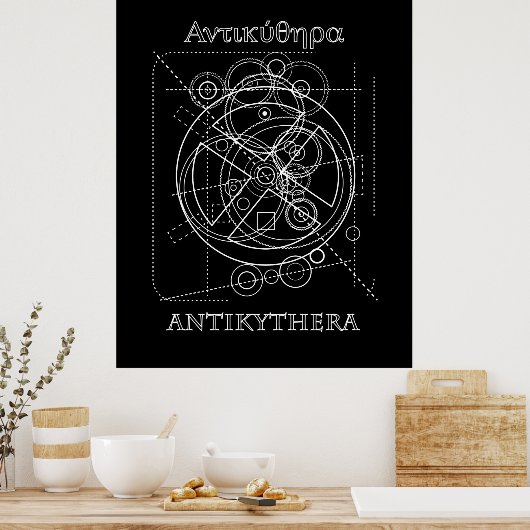 Antikythera Mechanism Tekening Poster (Keuken)