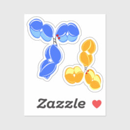 Antilichaam geneesmiddelconjugaat DAR2 blauw/geel Sticker