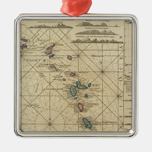 Antillen, Charibbee-eilanden Metalen Ornament (Voorkant)