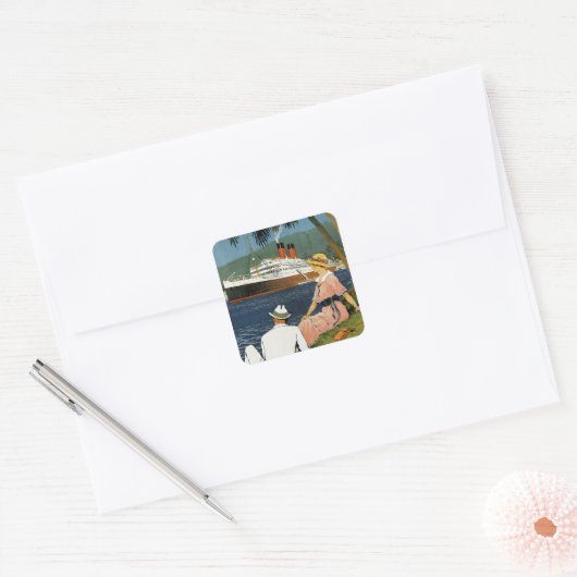 Antillen Cruise Art Vierkante Sticker (Envelop)