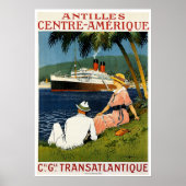 Antilles Central America  Shivel Travel Poster (Voorkant)