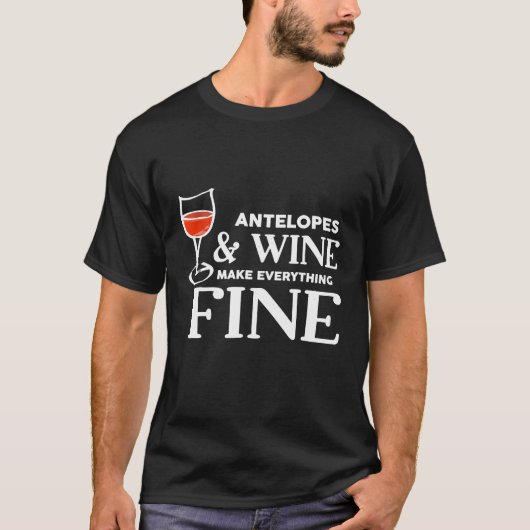 Antilopen en wijn maken alles prima antilopen t-shirt (Voorkant)