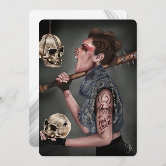 Antimainstream kerstkaart - Digitale kunst Punk (Voorkant / Achterkant)