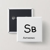 Antimonio - Sb Vierkante Button 5,1 Cm (Voorkant /achterkant)