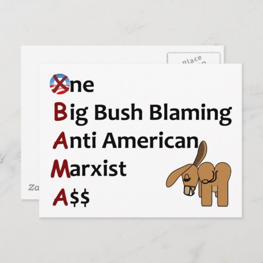 AntiObama Briefkaart (Voorkant / Achterkant)