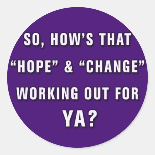 AntiObama "Hoop" en "Verander" Sticker (Voorkant)